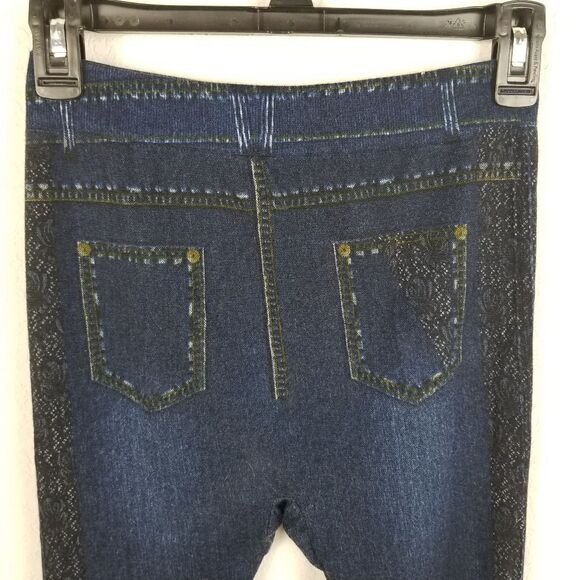 Soho Girls Cotton Blend "Faux" Denim Jean Leggings - Picture 4 of 9